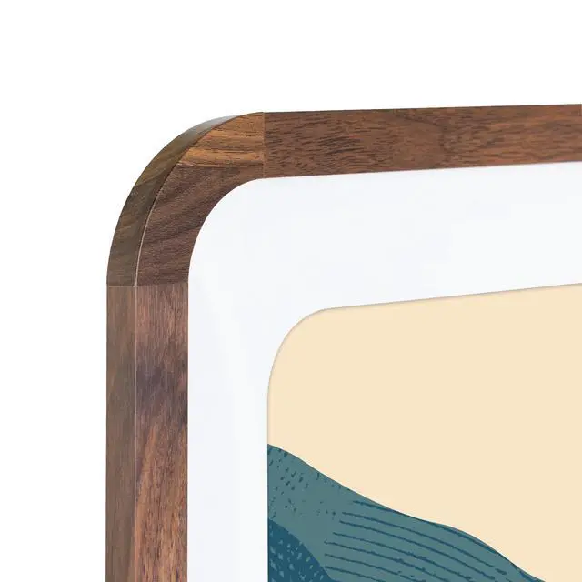 Alt view image 2 of 6 - Mainstays 18x24 Picture Frame Walnut Wood Matted Rounded Corners Wall Photo Frame