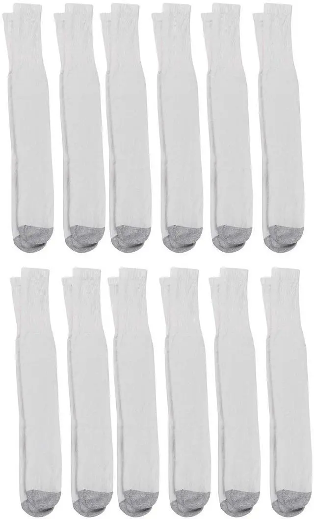 Main image of Hanes Men's Double Tough Durability Over-the-Calf Socks, 12-Pack, Size 6-12
