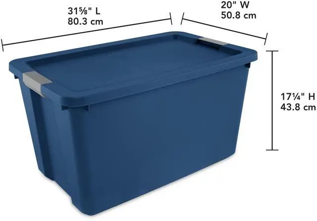 Alt view image 4 of 7 - Sterilite 34 Gallon Extra-Large Storage Bin, Plastic Storage Container with Latch Lid, Blue