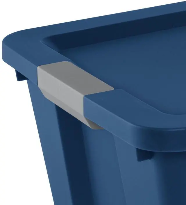 Alt view image 5 of 7 - Sterilite 34 Gallon Extra-Large Storage Bin, Plastic Storage Container with Latch Lid, Blue