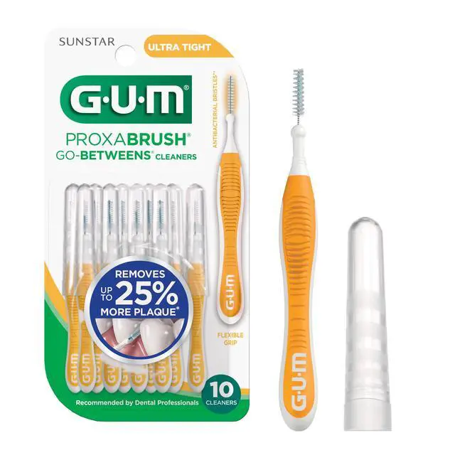 Alt view image 7 of 7 - (2 pack) GUM Proxabrush Go-Betweens - Ultra Tight, Interdental Brushes, Soft Bristled Dental Picks, 10 Count