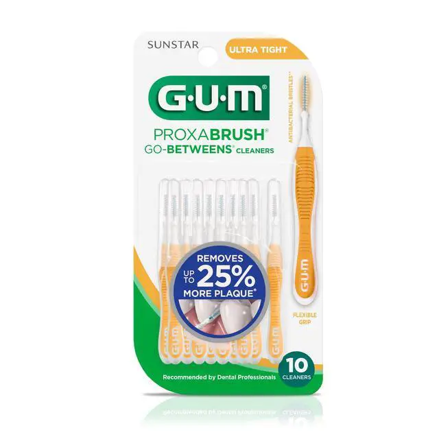 Alt view image 2 of 7 - (2 pack) GUM Proxabrush Go-Betweens - Ultra Tight, Interdental Brushes, Soft Bristled Dental Picks, 10 Count