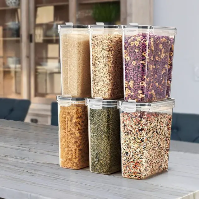 Alt view image 2 of 6 - Sorbus 4-Pack Food Storage Dispenser Containers Airtight, BPA-Free For Pantry, Cereal, Pasta, Dry Food