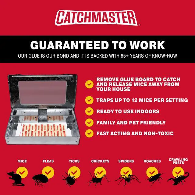 Alt view image 6 of 6 - Catchmaster Reusable Solid Pro Series Multi-Catch Mouse Trap - Free Glue Board Included