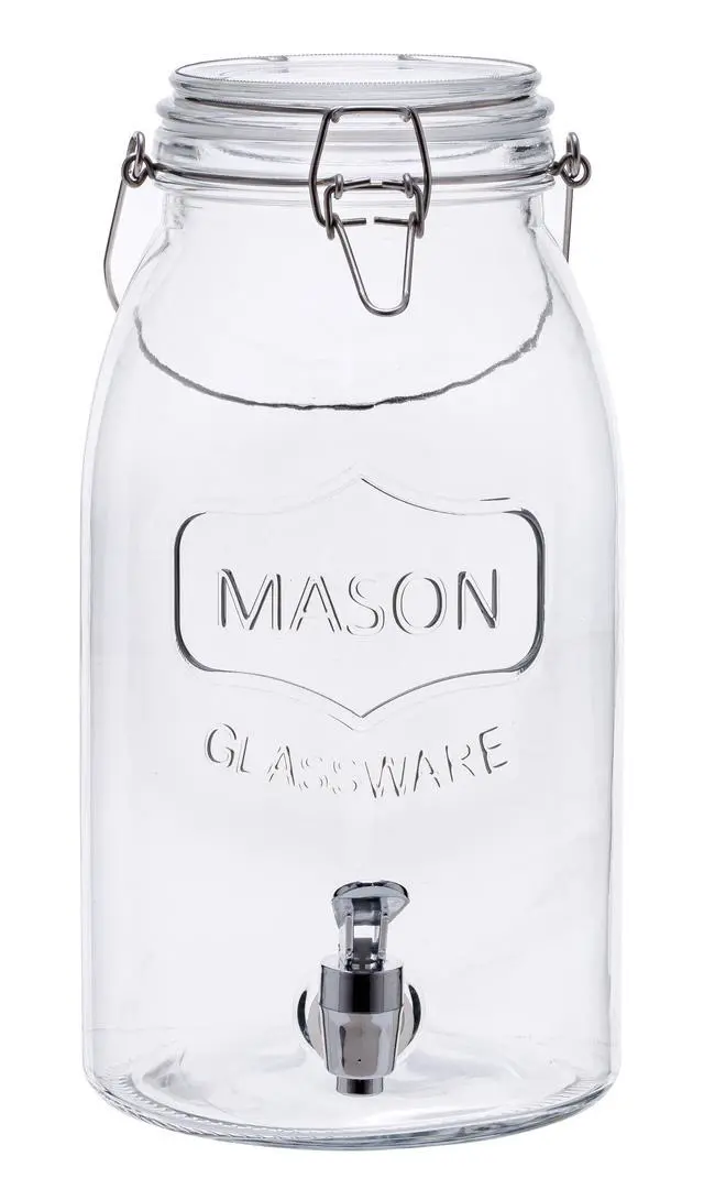 Alt view image 3 of 6 - Mainstays Clear Glass Mason Sun Tea Beverage Dispenser Jar