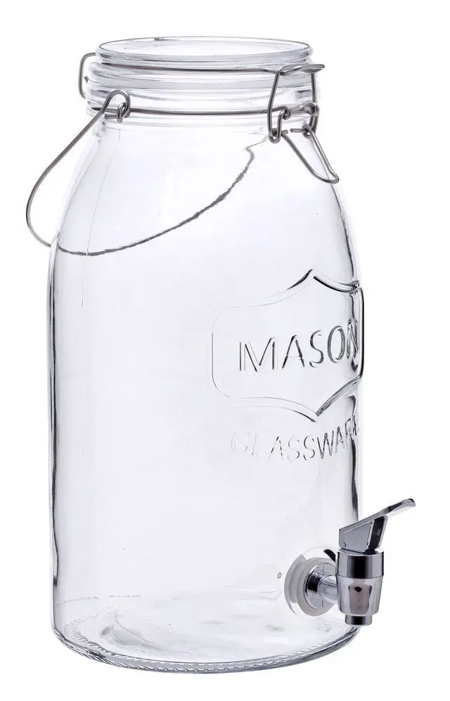 Alt view image 5 of 6 - Mainstays Clear Glass Mason Sun Tea Beverage Dispenser Jar