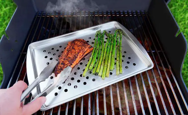 Alt view image 6 of 6 - (4 pack) Expert Grill 13.2" x 9.2" Steel Barbecue Grill Tray For Outdoor Grills