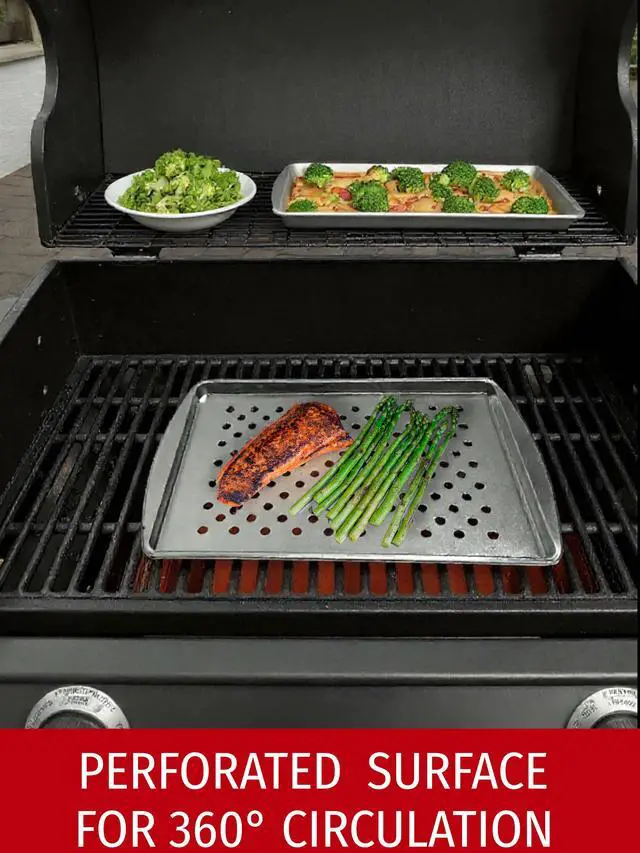 Alt view image 4 of 6 - (4 pack) Expert Grill 13.2" x 9.2" Steel Barbecue Grill Tray For Outdoor Grills