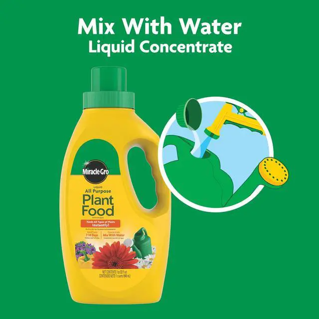 Alt view image 2 of 6 - Miracle-Gro Liquid All Purpose Plant Food, Concentrate, For All Plant Types, 32 oz.