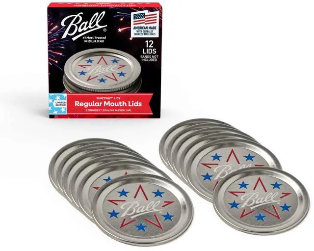 Main image of Ball Limited Edition Americana Mason Jar Lids, Regular Mouth Lids for Mason Jars, 12 Pack