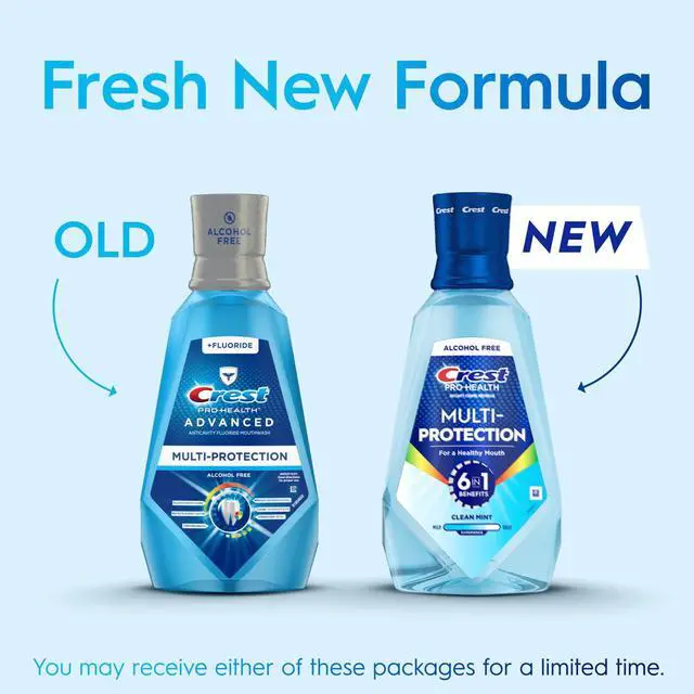 Alt view image 3 of 6 - Crest Mouthwash, Pro-Health Multi-Protection Fluoride Mouthwash, Alcohol-Free Oral Rinse, Clean Mint, 1L (33.8 fl oz)