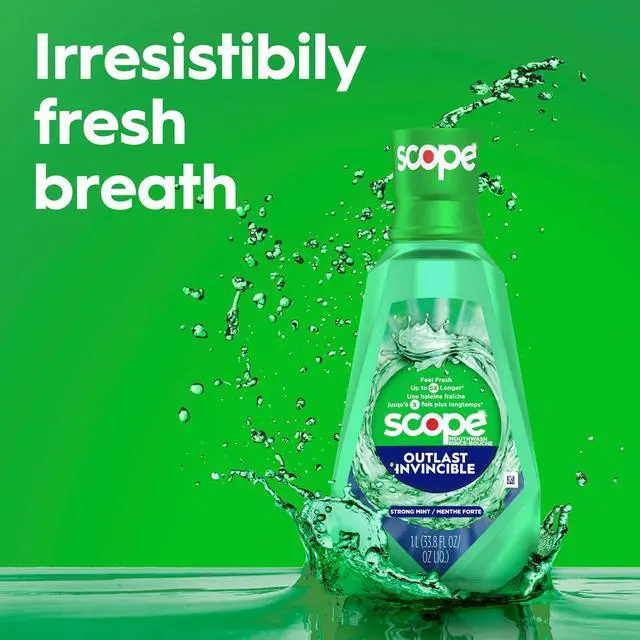 Alt view image 4 of 7 - Crest Mouthwash, Scope Outlast Mouthwash, Fresh Mint Mouth Rinse, 1L, 2 pack
