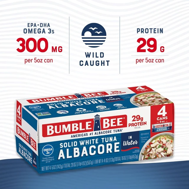 Alt view image 5 of 6 - (4 Cans) Bumble Bee Solid White Albacore Tuna in Water, 5 oz