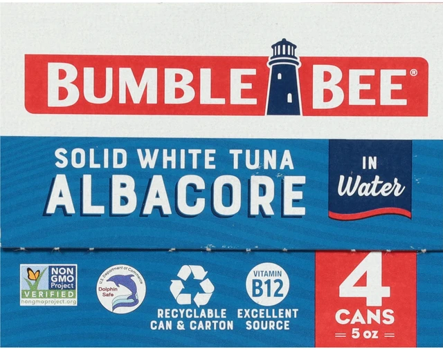 Alt view image 2 of 6 - (4 Cans) Bumble Bee Solid White Albacore Tuna in Water, 5 oz