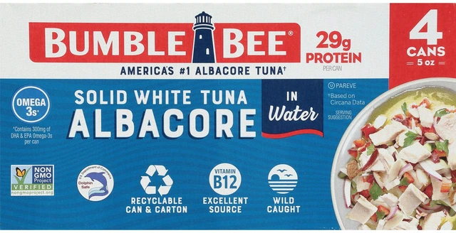 Alt view image 4 of 6 - (4 Cans) Bumble Bee Solid White Albacore Tuna in Water, 5 oz