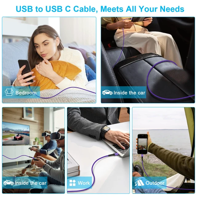Alt view image 7 of 7 - for Samsung S26 Ultra S26+ S26, USB C to C Cable Fast Charging for Galaxy S26 Ultra S25 FE Fold Flip A17 A16 A56 A36 A26,3FT/2Pack 240W Type C Charger Cord USBC to USBC Charger Cable for iPhone 17e