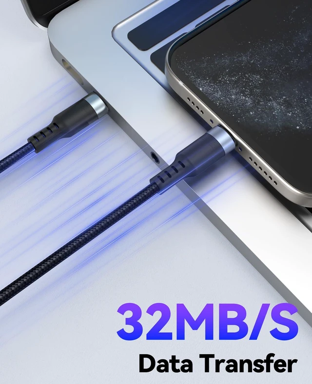 Alt view image 3 of 7 - 15ft USB C Cable Fast Charging 60W, Long USBC to USB-C Charge Cord 15 Foot | Type C 2.0 480Mbps Data Transfer Black Braided Male for iPhone 17/16/15, Galaxy S25/24/23, Security Camera, PS5, Xbox