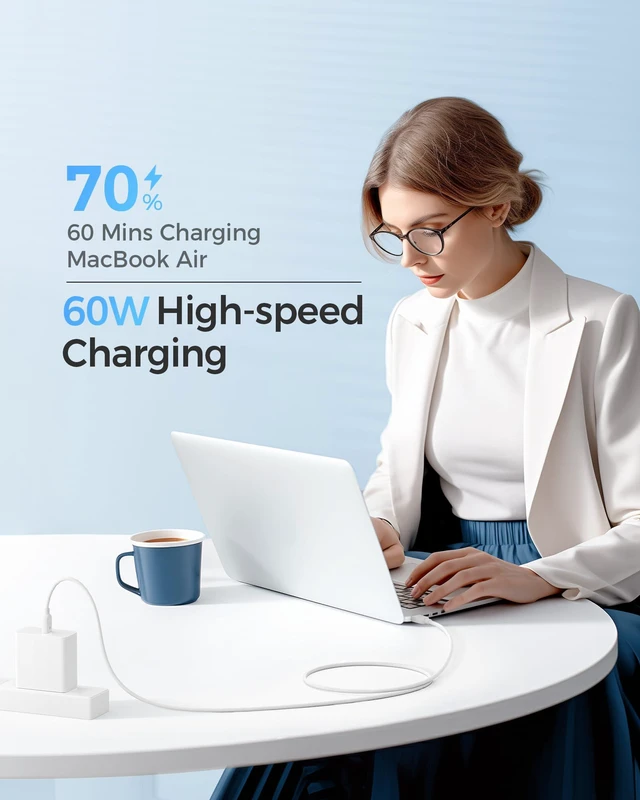 Alt view image 5 of 6 - Cable Matters 3-Pack USB C Charging Cable, 60W Charging, 6ft, White | 480Mbps Data, No Video, Supports Apple CarPlay & Android Auto, for iPhone 17/16, Galaxy S24