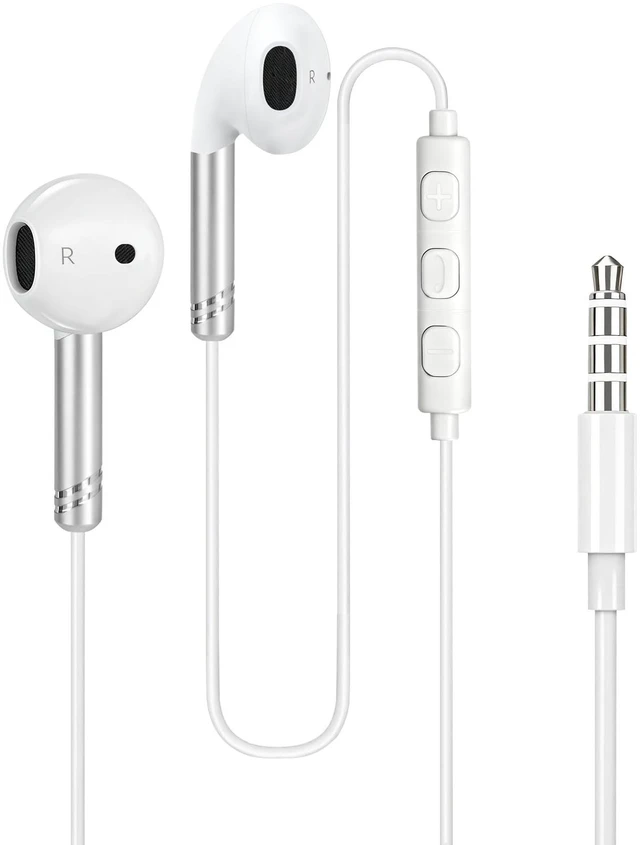Main image of Wired Headphones Earbuds 3.5mm Jack for iPhone iPad Samsung Computer MP3/4 | in-Ear Earphones with Microphone, Bass Stereo Corded Ear Buds for School Travel, Call/Volume/Track Control, 4.2ft Cable