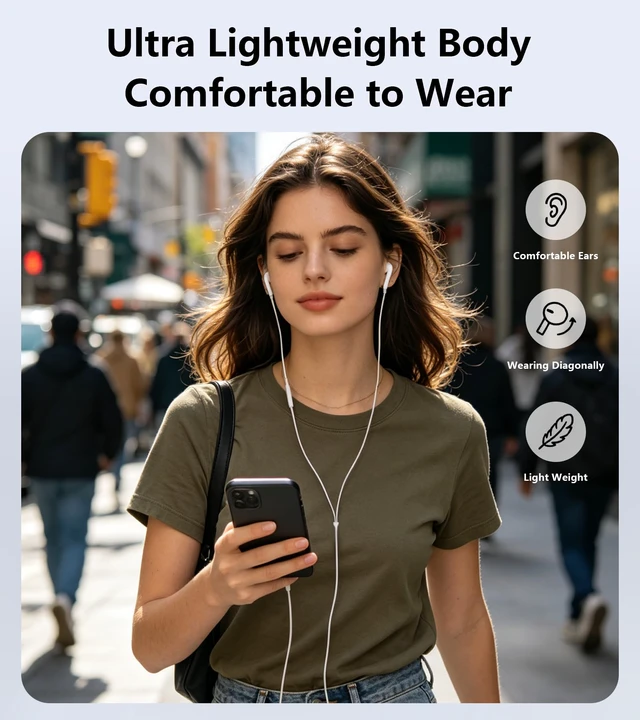 Alt view image 4 of 7 - 2 Pack-USB C Headphones for iPhone 17/16/15 Earbuds Wired Earphones with Mic & Remote Control Noise Cancelling for iPhone 15, iPad Pro, Galaxy S23/S22/S21/S20/Ultra Note 10/20, Pixel 7/6/6a/5/4
