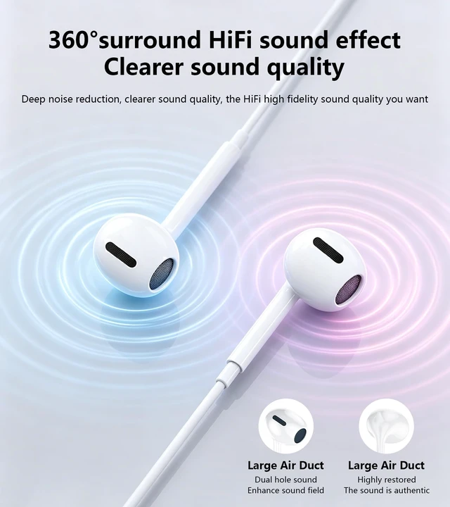 Alt view image 7 of 7 - 2 Pack-USB C Headphones for iPhone 17/16/15 Earbuds Wired Earphones with Mic & Remote Control Noise Cancelling for iPhone 15, iPad Pro, Galaxy S23/S22/S21/S20/Ultra Note 10/20, Pixel 7/6/6a/5/4