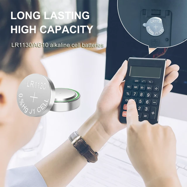 Alt view image 4 of 7 - kunying LR1130 Battery 25 Pack 1.5V AG10 Alkaline Batteries | SG10 389 189 390 LR54 Button Coin Cell for Calculator
