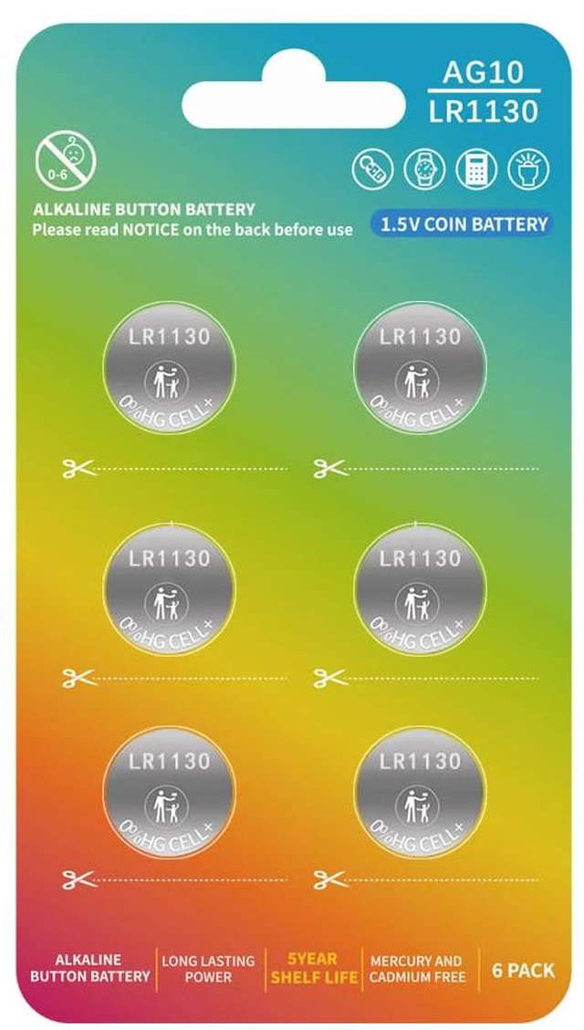 Main image of YIGOCELL LR1130 AG10 l1131f Battery l1131c SG10 389 189 LR54 V10GA Premium Alkaline Button Coin Cell Batteries5-Year Shelf Life(6 Count)
