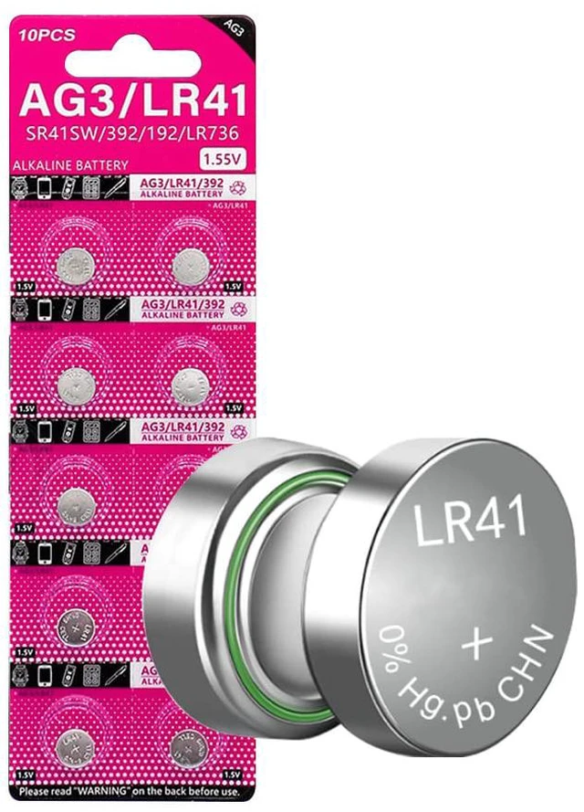 Main image of Cotchear 10pcs 1.55V AG3 LR41 Button Batteries 192 392 CX41 LR41 LR736 SR41 SR41SW V3GA Alkaline Button Cell Battery