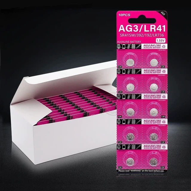 Alt view image 5 of 6 - Cotchear 10pcs 1.55V AG3 LR41 Button Batteries 192 392 CX41 LR41 LR736 SR41 SR41SW V3GA Alkaline Button Cell Battery
