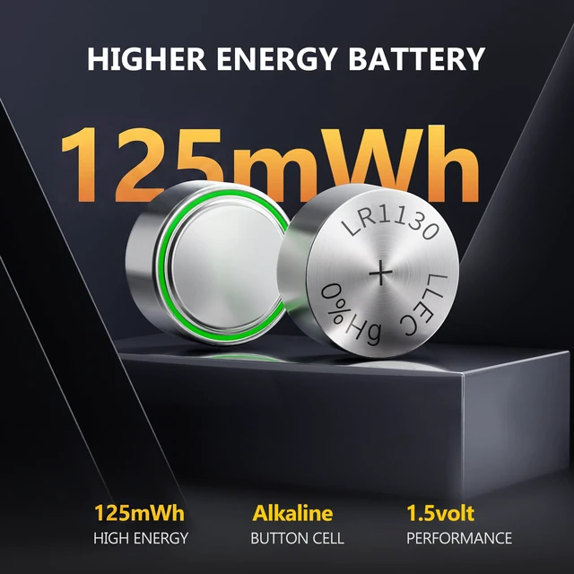 Alt view image 2 of 7 - HIVEVOLT Lr1130 Battery 60 Pack, AG10 189 389 LR54 V10GA Long Lasting Button Batteries, Premium Alkaline 1.5V Coin Cell