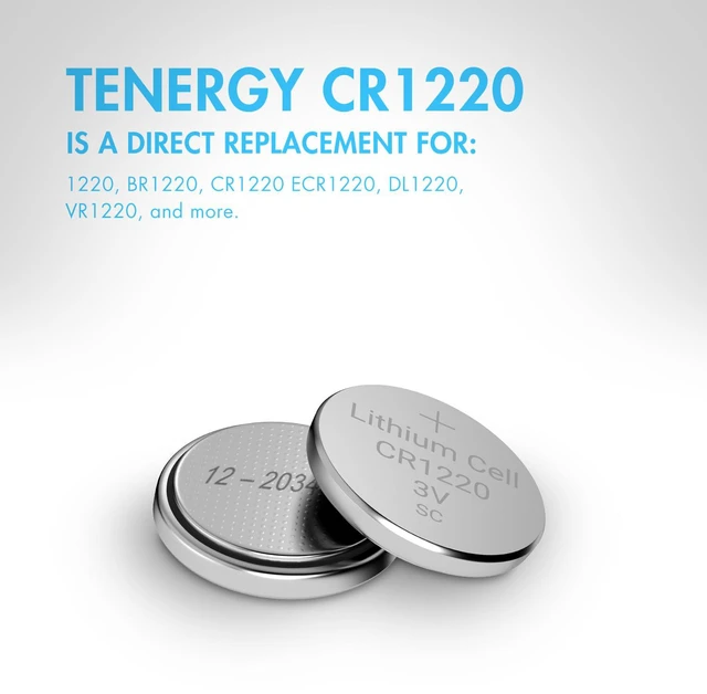 Alt view image 5 of 7 - Tenergy CR1220 3V Lithium Button Cell Battery, for Keys, Watches, Accessories, 20 Count