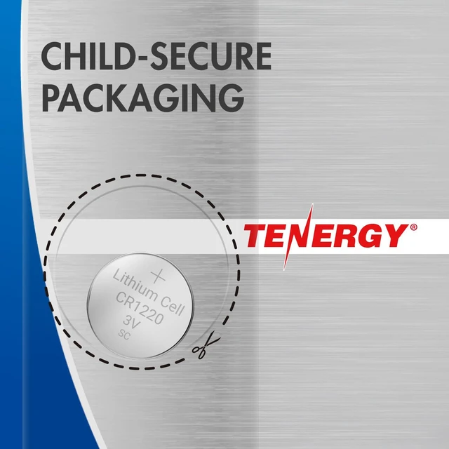 Alt view image 7 of 7 - Tenergy CR1220 3V Lithium Button Cell Battery, for Keys, Watches, Accessories, 20 Count