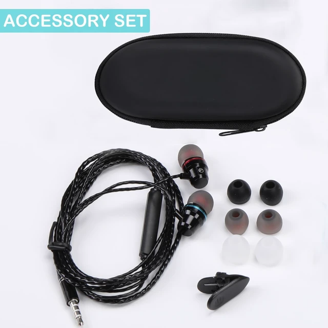 Alt view image 6 of 6 - Wired Earbuds with Microphone, in-Ear Headphones with 3.5mm Jack, HiFi Stereo Sound, Noise Isolating, Volume Control, Multiple Ear Tips, Carrying Case and Cable Clip Included for Radio/Phone