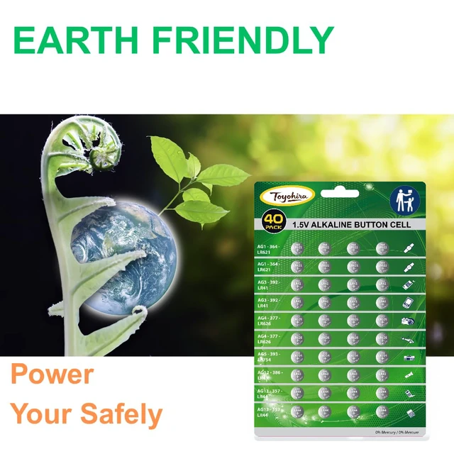 Alt view image 6 of 6 - 40pcs High Power Super Alkaline Button Cell astd 1.5V Watch Batteries Incl. AG1(LR621,364)*8,AG3(LR41,392)*8, AG4(LR626,377)*8,AG5(LR754, 393)*4,AG12(LR43,386)*4,AG13(LR44,357)*8 for thermometer clock
