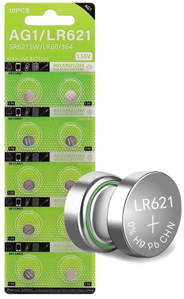 Main image of Cotchear AG1 Coin Battery 10pcs/Pack LR621 364 SR621SW 621 LR60 CX60 Alkaline 1.5V Button Cell Batteries for Watch Toy