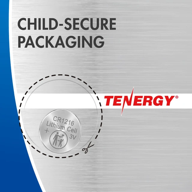 Alt view image 7 of 7 - Tenergy CR1216 3V Lithium Button Cell Battery, for Watches, Mini LED Lights, Forehead Thermometers, 5 Count