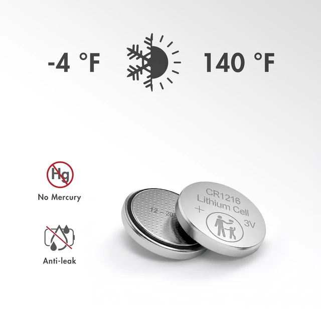 Alt view image 6 of 7 - Tenergy CR1216 3V Lithium Button Cell Battery, for Watches, Mini LED Lights, Forehead Thermometers, 5 Count