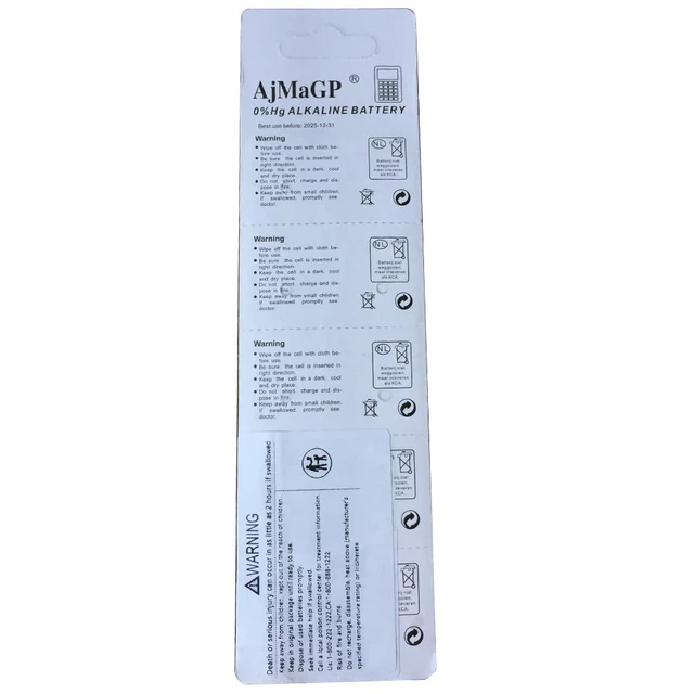 Alt view image 2 of 6 - MJKAA AG13 1.5V Alkaline Button Cell Batteries (10-Pack) | LR44 Compatible with A76 357 303 SR44 L1154, For Watches, For Calculators, For Toys, For Thermometers & Small Electronics