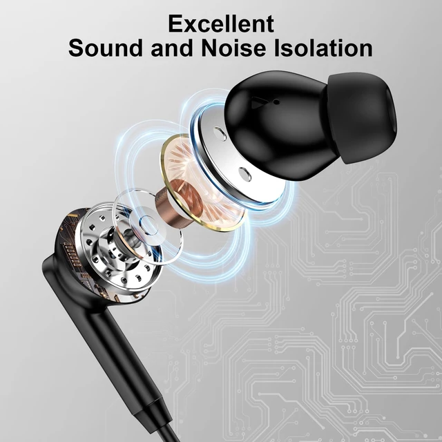 Alt view image 2 of 7 - Type C Earphones Wired Headphones USB C for iPhone 17e 17 Pro Max 17 16e 16 15 USB C Earbuds Wired Headphones for Samsung Galaxy S26 Ultra A17 A16 5G A15 A14 A36 A56 A26 S26 S25 S24 with Microphone