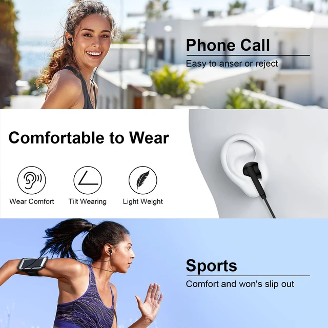 Alt view image 6 of 7 - Type C Earphones Wired Headphones USB C for iPhone 17e 17 Pro Max 17 16e 16 15 USB C Earbuds Wired Headphones for Samsung Galaxy S26 Ultra A17 A16 5G A15 A14 A36 A56 A26 S26 S25 S24 with Microphone