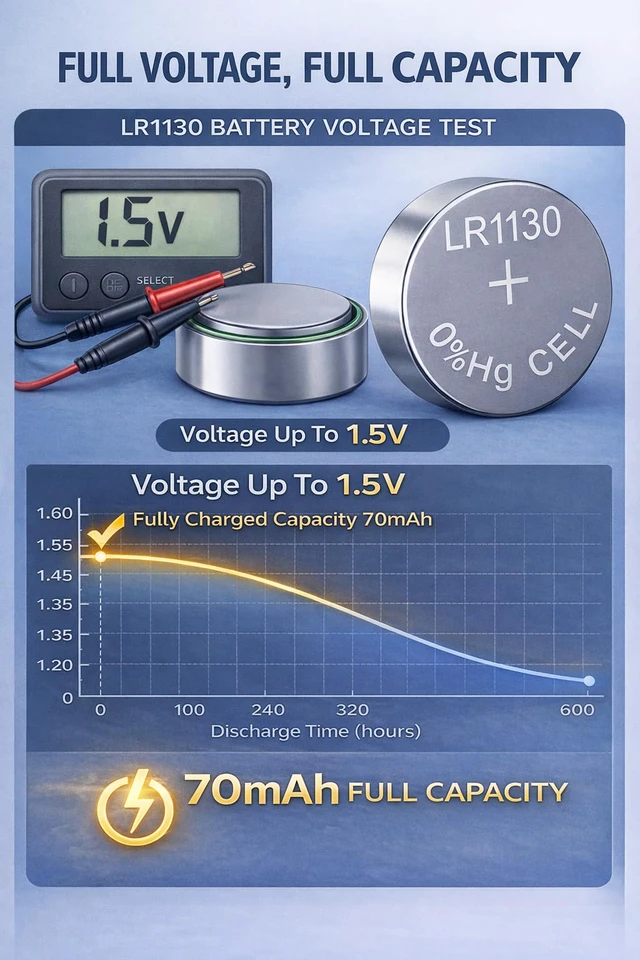 Alt view image 5 of 7 - Vtreneg 10 Pack LR1130 Battery, 389 390 AG10 LR54 1.5V Alkaline Batteries | for Watches, Calculators, Thermometers, Laser Pointers, Toys, Leak-Proof