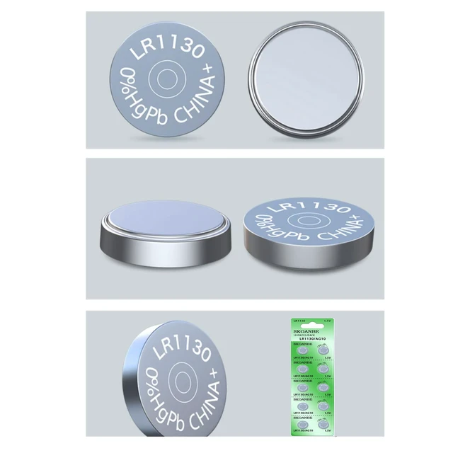 Alt view image 6 of 7 - SKOANBE 10PCS LR1130 AG10 SG10 389 189 1.5V Button Coin Cell Battery