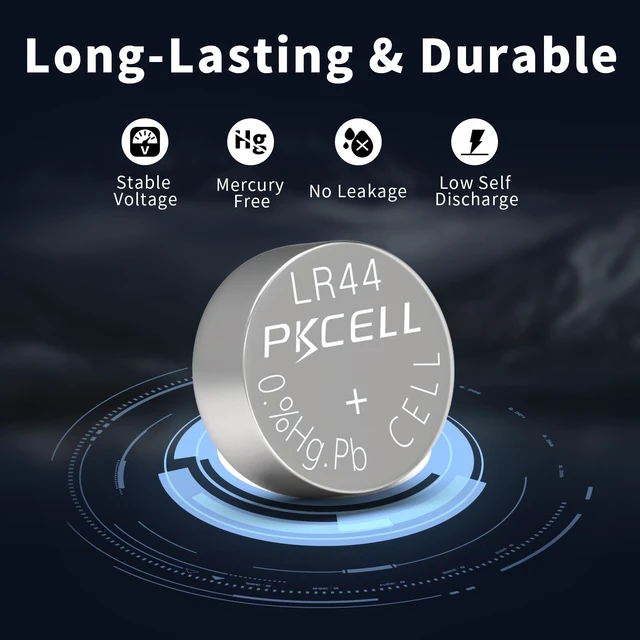 Alt view image 3 of 7 - PKCELL 10 Pack LR44 Batteries AG13 L1154f 357 303 A76 SR44 Button Battery | 1.5V LR44 Button Batteries for Watch, Scales, Calculators, Thermometer