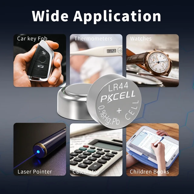 Alt view image 5 of 7 - PKCELL 10 Pack LR44 Batteries AG13 L1154f 357 303 A76 SR44 Button Battery | 1.5V LR44 Button Batteries for Watch, Scales, Calculators, Thermometer
