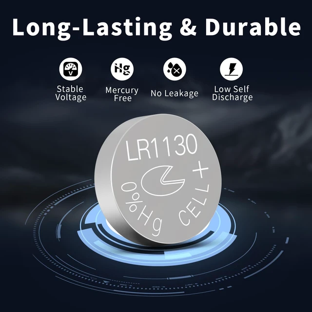 Alt view image 4 of 6 - PKCELL 50 Pack LR1130 Battery AG10 389 390 LR54 Button Cell Battery | 1.5V Alkaline Button Batteries for Watches, Calculators