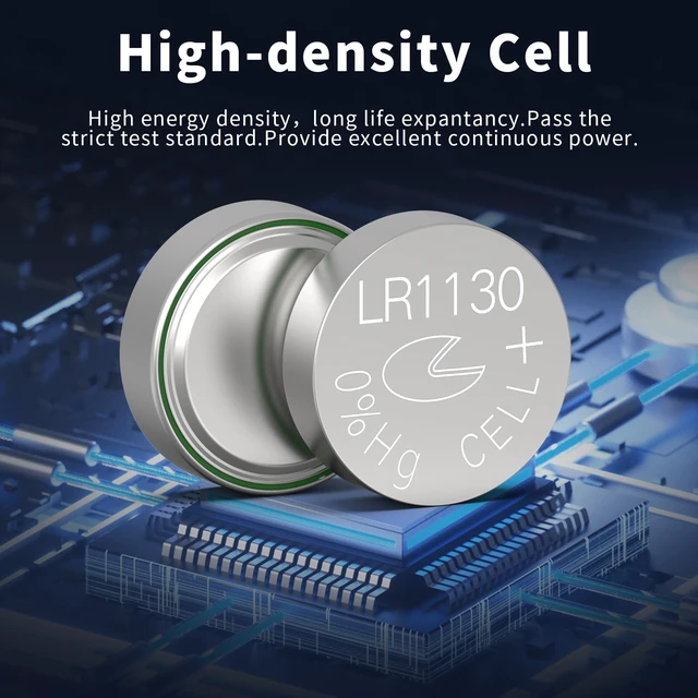 Alt view image 5 of 6 - PKCELL 50 Pack LR1130 Battery AG10 389 390 LR54 Button Cell Battery | 1.5V Alkaline Button Batteries for Watches, Calculators