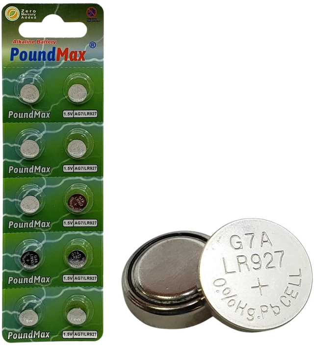 Main image of PoundMax AG7 LR927 Batteries 1.5v Alkaline Button Cell Battery - 10 Count