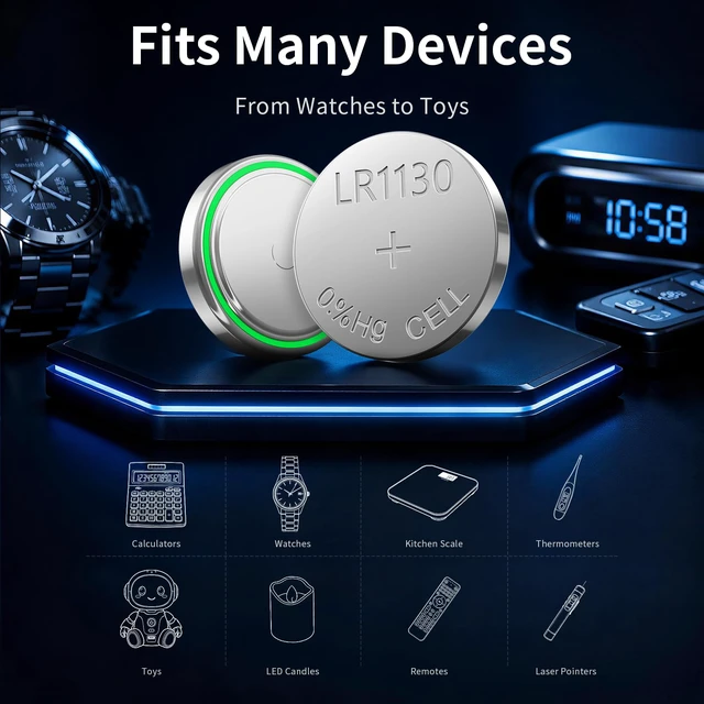 Alt view image 7 of 7 - AG10 LR1130 Batterites 1.5V 12 Pack,189 390 for Watches Calculators | Mercury-free sr1130 390 watch battery 1.5V Alkaline Button Cells for thermometers pedometer laser pointers clocks timer toys