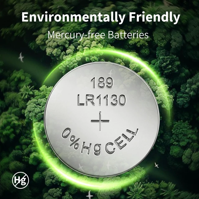 Alt view image 6 of 7 - NICEBATT LR1130 AG10 Battery 24 Pack, 1.5V Long-Lasting 189 389 LR54 V10GA Alkaline Button Cell Batteries