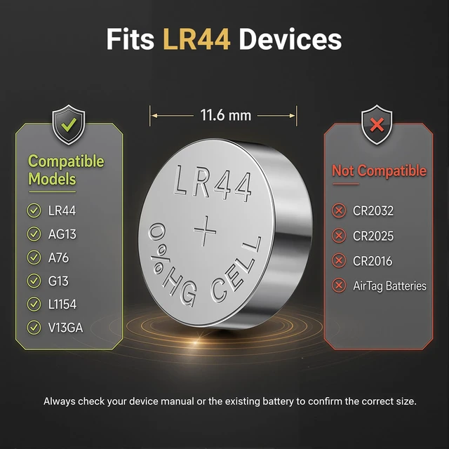 Alt view image 2 of 7 - Bonai Neo LR44 Batteries 25 Pack, 1.5V Alkaline Button Cell Batteries | AG13, A76, 357, L1154F, Long Lasting, Leak-Proof, Fits LED Tea Lights, Holiday Decorations